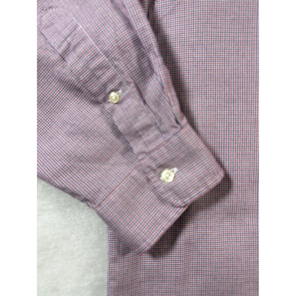 Ralph Lauren Yarmouth Oxford Shirt Mens 18 34/35 Red Micro Check Multicolor Pony - Picture 6 of 9